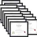 HORLIMER 8.5 x 11 Picture Frame Set of 15, Black Photo Frames 8.5 by 11 for Certificate Diploma Document, Wall Hanging or Tabletop Display