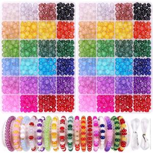 Wuollgess 1250pcs 5x8mm Abacus Glass Beads for Jewelry Making,2 Box 24 Colors Crystal Rondelle Beads for Bracelets,Bracelet Making Kit with Gemstone Rondelle Spacer Beads for DIY Jewelry Crafts Gifts