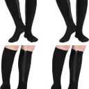 Tarpop 4 Pairs Inside Zipper Compression Socks 20-30 Mmhg Women Men Stockings with Zipper Closed Toe Zip up Compression Socks for Women Men (Small, Black)
