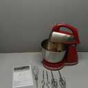 Hamilton Beach Classic Stand and Hand Mixer, 4 Quarts, 6 Speeds with QuickBurst, Bowl Rest, 290 Watts Peak Power, Red (64654)