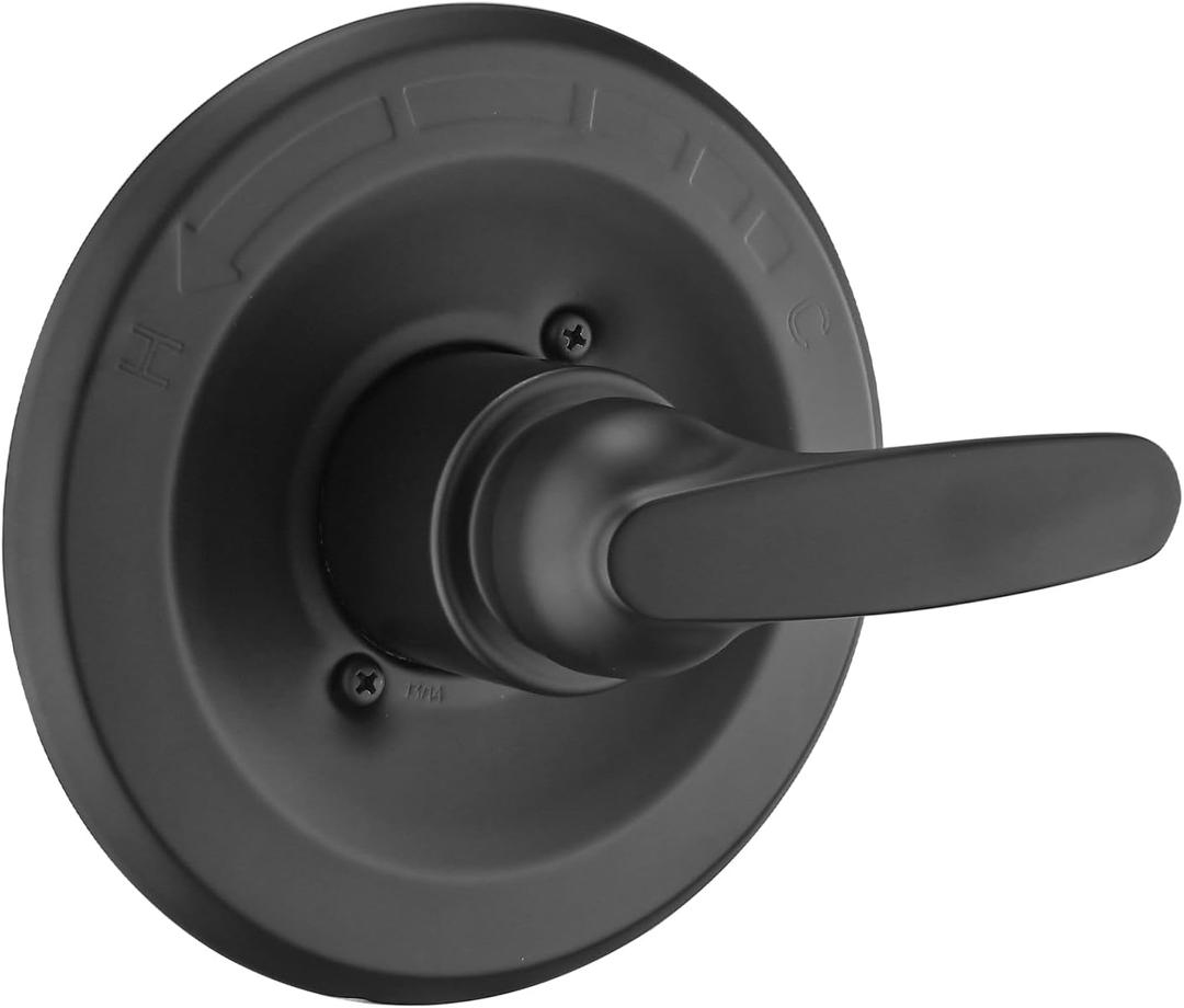 Shower Trim Kit Replacement for 13/14 Series, Shower Cover Plate with Handle (Valve& Catridge Not Inclued) (Matte Black)