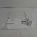 Dish Drying Rack, Space-Saving Dish Rack, Dish Racks for Kitchen Counter, Drying Rack Kitchen with Removable Utensil Holder, and Automatic Drainage Drainboard, 11''W x 15''L, White