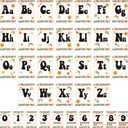 3 x 36Pcs Retro Classroom Alphabet Number Bulletin Board Set, Groovy ABC Alphabet Card and 0-9 Number Posters Decor with Glue Point for Preschool Kindergarten Classroom and Teachers Wall Decorations