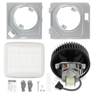BKR60 Bathroom Exhaust Fan & Grille Kit  Quiet 3.0 Sones High Airflow Bathroom Ceiling Fan Replacement for 670, 671, 693, 695, 689, 695-R02, 696N, 690-A, 695C, 690NT-A, 688-G, 688-H, 688-J, 688-K
