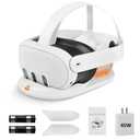 45W Fast Charging Dock for Meta Quest 3 ONLY, TechKen 2.5hrs Faster Charging Dock for Quest 3 with 45W Charging Adapter, Fast Charging Station for Quest 3