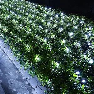 12ft x 5ft 360 LED Christmas Net Lights, 8 Modes Waterproof With Timer Low Voltage Connectable Mesh Lights for Trees, Bushes, Shurb, Garden, Outdoor Decoration(2 Pack, Green Wire, Warm White)