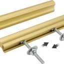 Peaha 6 Pack Adjustable Drawer Pulls Matte Gold Cabinet Handles 1in to 4in Hole Centers