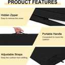 downluxe Waterproof Outdoor Chair Cushions Set of 4, 19" x 19" x 3" Patio Chair Cushion with Non-Slip Ties & Handle, Square Outdoor Cushion for Patio Furniture with Removable Cover, Black