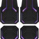 PIC AUTO Heavy Duty Rubber Floor Mats, Purple Aluminum Film Car Mats Set, Front and Rear Car Mats with Anti-Slip Backing, All Weather Protection, Trim-to-Fit for Automotive SUV, Sedan, Van