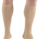 Truform Surgical Stockings, 18 mmHg Compression for Men and Women, Knee High Length, Open Toe, Beige, Large
