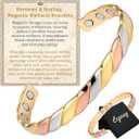 Copper Bracelets for Women Pure Copper Bracelet Cuff Bangle Strength Magnet Adjustable (1-Tricolour)