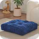 Floor Pillow Cushion for Adults, Meditation Cushion Pillow, Large Square Floor Sitting, for Tatami Living Room or Yoga, 22x22 Inch (4" Thick(Pack of 2), Blue)
