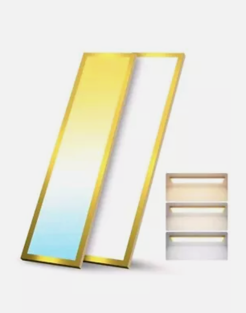 AIKVSXER 1x4 2 Pack LED Flat Panel Light Surface Mount for Auditoriums Hotel-50W 5500LM 120V 3000K/4000K/5000K Triac Dimming 10%-100% Kitchen Lights Ceiling Flush Mount