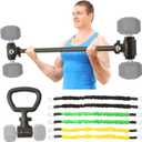 Acefuture Hyperbell Dumbbell Converter - Convert Dumbbells to Barbell Set and Kettlebell for Home Fitness - Adjustable & Up to 200 lb Capacity Weight Barbell for Weight Lifting (Barbell Converter)