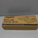 Shario White Floating Shelves - Set of 2, Wall Mounted Hanging Shelves with Black Towel Rack, Decorative Storage Shelves for Bathroom, Kitchen, Living Room & Bedroom (Modern White, 15.7 Inches)