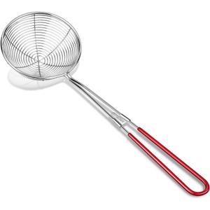 304 Stainless Steel Spider Strainer Skimmer Ladle for Cooking and Frying, Kitchen Gadgets Utensils Wire Pasta Spoon
