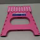 ACSTEP Folding Step Stool for Adults-11 Height Lightweight Plastic Stepping Stool. Foldable Step Stool Hold up to 300lbs Non Slip Collapsible Stool Pink