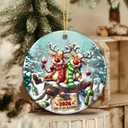 3 x Funny Christmas Ornament 2025, Friend Ornament  Cheers to 2026 Time to Get Blitzened Party Ornament  Humorous Tree Decoration for Adults, Friends, Holiday Parties, White Elephant Gift