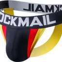 Mens Jockstrap Underwear Wide Belt Athletic Supporter Mens Thongs Sport Underwear Jock Strap (XXL)