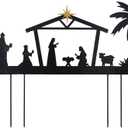 hogardeck Nativity Scene Outdoor, 48" 3 Pcs Metal Nativity Scene Decorative Garden Stakes for Outdoor Christmas Decorations, Holy Family Manger Scene Nativity Sets Yard Signs for Garden Lawn Patio
