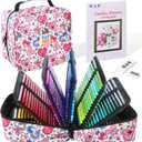 H & B 180-Color Colored Pencils Set with Coloring Book, Eraser, and Sharpener - Perfect for Drawing and Coloring - Soft Oil-Based Cores Ideal for Adults, Artists, and Beginners