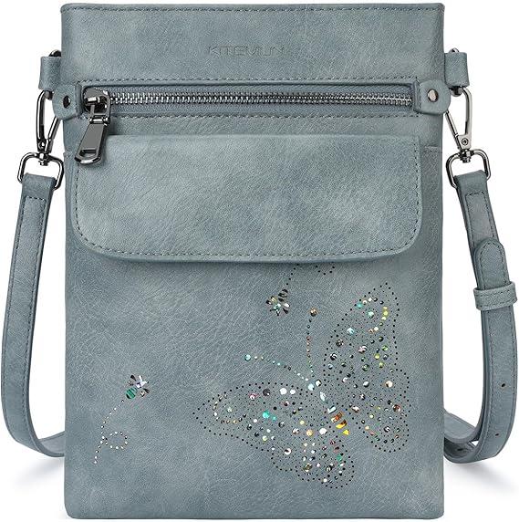 KITEVIUN Crossbody Bags for Women Vegan Leather Cross Body Purse with Adjustable Strap Multiple Pockets Shoulder Handbags