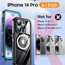 Temdan Magnetic for iPhone 14 Pro Case Waterproof,Built-in Screen Protector[IP68 Underwater][Upgrade Military Dropproof][Compatible with MagSafe] Full Body Shockproof for Phone Case 6.1'' - Blue