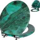 Angol Shiold Marble Slow Close Toilet Seat (Round, Dark Green)