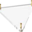 SVENJBB Ball Holder for Basketball, Football, Soccer, Volleyball, Crystals and Rocks, Clear Acrylic Ball Stand with Gold Pegs & Rubber Feet for Displaying Sports Memorabilia, 1 Pack