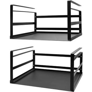 Nxconsu 2Pack Under Shelf Storage Basket Organizer Hanging Holder for Cabinet Pantry Kitchen Cupboard Desk Counter Bookshelf Organization Add-on Space Saver Heavy Duty Slide-in Black (9.84''D * 13.38''W * 6.4''H)