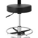 Kaleurrier Rolling Swivel Adjustable Heavy Duty Drafting Stool Chair for Salon Medical Kitchen Lab Clinic Dental Office and Home uses,with Wheels and Back Support (Black with Footrest)