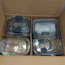 Rubbermaid Brilliance Glass Food Storage Containers, Assorted Sizes, Set of 9, BPA-Free, Leak-Proof, Clear