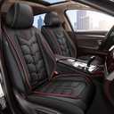 Seat Covers Fit for Chevrolet Chevy Colorado 2015-2024 2025 2026 Full Set Car Seat Cover Faux Leather Seat Cushion Waterproof Auto Protectors(Black & Red Line)-2 Rows 5 Seats