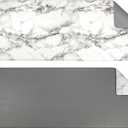 OPUX Anti Fatigue Kitchen Floor Mat, Reversible Cushioned Memory Foam Kitchen Rug Pad, Waterproof Non-Slip Padded Comfort Standing Mat for Office Laundry Home, 47x17 (Marble Gray) (47.2" x 17.3" - Single Piece)