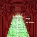 Today's Curtain Emelia Original Voile Swagger Pair 63", Burgundy, 90" W x 63" L