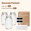 ComSaf 3-Pack 78oz Large Square Airtight Glass Jars for Bulk Food, Holds a 4lb Bag of Sugar or 5lb of Rice, Wide Mouth Canister for Flour, Coffee & Pantry Organization