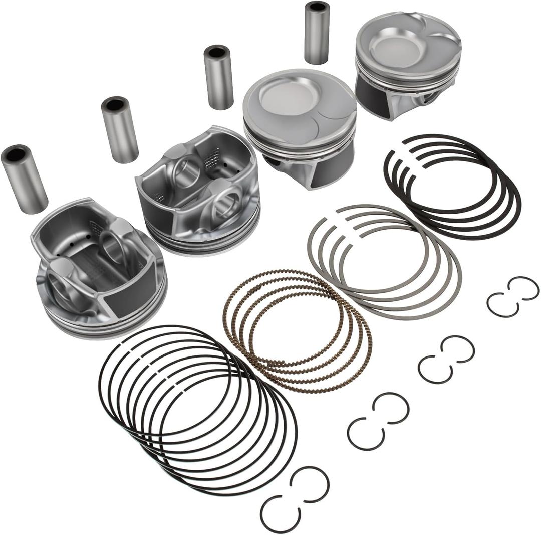 230412E210 4 Pcs Engine Piston & Rings Set Compatible with 2014-2019 Hyundai Elantra GT Tucson Soul Forte Koup Forte5 23041-2E210 23041-2E200