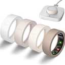 Ultra-Thin Covers Compatible with Oura Ring Gen 4/Oura Gen 3 Cover, Anti-Scratch Elastic Silicone Protector Case Smart Rings Accessories for ULTRAHUMAN Ring AIR/RingConn Gen 2/Air Women Men, 4 Pack (S (6/7/8/9/10), Milk Brown + Khaki + Starlight + White)