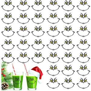 4Pack 80 Pcs Christmas Face Eyes Stickers for Crafts Small 2.4 x 2 Inch Vinyl Faces Transparent Decals for Ornaments Glass Drinking Cups Wood Decorations Balls Party Supplies (hand80)