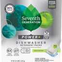Seventh Generation Power+ Dishwasher Detergent Packs Fresh Citrus scent 1 for sparkling dishes Dishwasher tabs 70 count