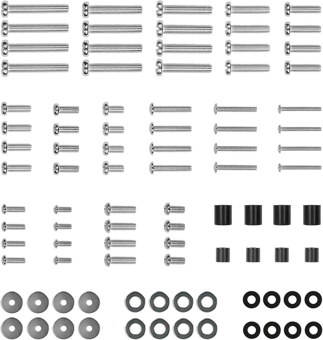 Universal TV Mounting Hardware Kit - These kits are designed to bundle various standardized metric screws, spacers, and washers necessary to attach a flat-screen or curved television to a wall mount bracket or stand