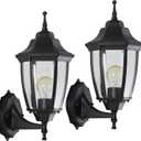 2-Pack Waterproof Aluminum Outdoor Light Fixture Wall Mount Exterior Porch Lights Outdoor Wall Lamp,Anti-Rust Porch Lights for Outside Garage Patio Exterior Lights for House (Black)