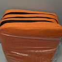 Ruqmuis Chair Cushions for Dining Chairs, 2" Thick Seat Cushions for Kitchen Chairs, D-Shaped Chair Pads with Washable Cover, Ties and Non Slip Backing, 17'' x 16'', Set of 4, Orange