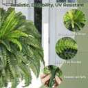 2 Pcs 48" Fake Ferns, 86 Branches Artificial Ferns for Outdoors Large Artificial Plants, UV Resistant Faux Boston Ferns Realistic Greenery for Patio Yard Porch Garden Hanging Decor