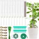 10 Set Plastic Moss Poles for Climbing Plants Indoor Stackable Self Watering Hollow Monstera Plant Support, Moss Not Included(White)