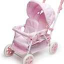 Badger Basket Double Doll Stroller with Canopy & Storage Basket - Pink, 18