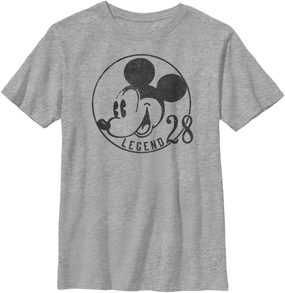 Disney Characters 1928 Legend Boy's Heather Crew Tee (Medium)