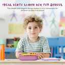 Bento Lunch Box with Kids & Children, Stackable Lunchbox Container with 3-Compartment, Durable for On-the-Go Meal, BPA-Free and Food-Safe Materials (Purple)