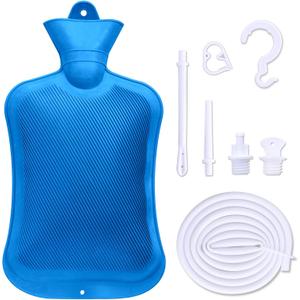Coffee Enema Bag Kit, Douche Bag Combination Kit for Men and Women 5ft PVC Hose, 2L Capacity Water Colon Detox Cleanse Kit (Blue, 2L)