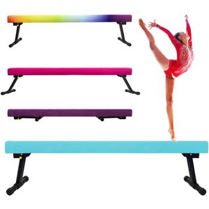 8FT Adjustable&Foldable Gymnastics Balance Beam,Home Gym Equipment,Easy Assembling and Storage,No Tool Require,for Kids Children Girls Training (LIGHT BLUE)